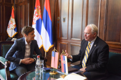 27 March 2024 National Assembly Speaker Ana Brnabic in meeting with US Ambassador to Serbia Christopher Hill